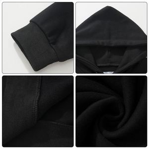 Sweat-shirts à capuche personnalisés pour hommes, style streetwear, motif uni, broderie logo en relief, sweats à capuche vierges pour hommes, vente en gros - Product Image 5