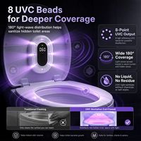 Nouveaux Stérilisateurs de Toilettes à Induction Automatique 2026 avec 8 Lampes UVC, Rechargeables Sans Fil, 2000 mAh