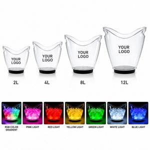 Cubo de Hielo Acrílico con Logotipo Personalizado, de Gran Capacidad, Eléctrico, para Bar, Club, Fiesta, 2L 4L 8L 12L, con Luces LED - Product Image 1