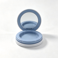 Nouvelle mode, design personnalisé mignon, étui compact transparent blanc et bleu vide pour fard à joues, conteneur pour fard à paupières, ABS léger YS