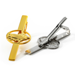 Gioielli personalizzati Logo unico metallo oro argento spazi vuoti cravatta chiusura cravatta barra Pin polsino Set fermacravatta per uomo - Product Image 6