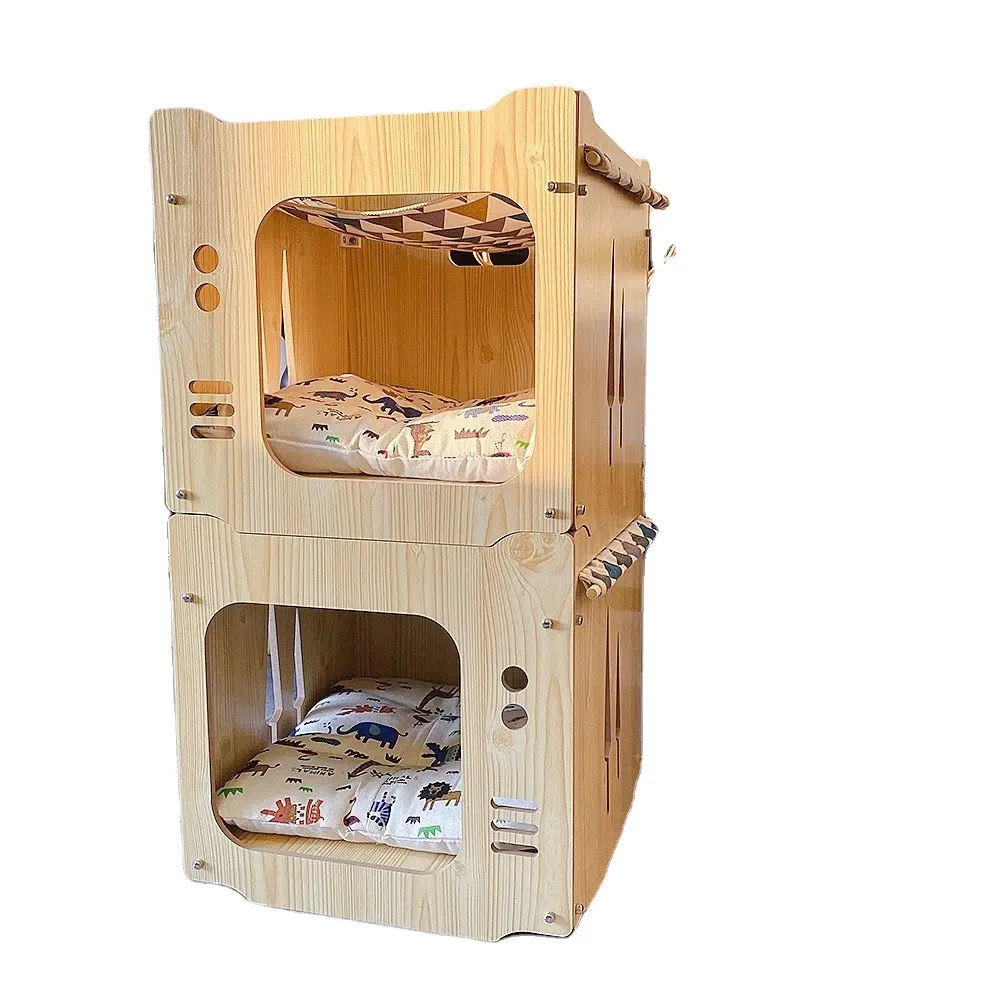 Üretici toptan özel Modern kapalı köpek kedi mobilya ev el yapımı taşıyıcılar küçük hayvan kabine evler Pet kafesleri