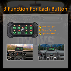 Caja de interruptor remoto inalámbrico OVOVS, Control de Panel de Interruptor táctil Led Universal de 8 entradas para coche, camión, todoterreno, ATV, SUV - Product Image 5