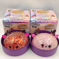 Kerstrendier TPR Squishy Stressverlichter Fidget Toy Glitter Zintuiglijk Cadeau voor de Feestdagen