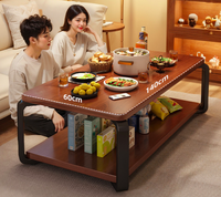 Nouvelle table basse de style chinois pour petit appartement, salon, balcon, chambre à coucher, table à thé double usage en bois massif pour maison de location