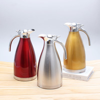 Carafe isotherme à double paroi en acier inoxydable 304, bouilloire à eau chaude, 1,5L-2L, bouteille thermique pour eau froide, style européen