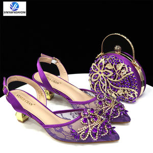 Sinya รองเท้าส้นสูงหินไนจีเรียปาร์ตี้อิตาเลี่ยนรองเท้าและกระเป๋าชุดรองเท้าเจ้าสาวผู้หญิงหนังแท้หนึ่งชุด PU แฟชั่น - Product Image 6