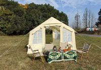 Tente familiale gonflable pour 6 personnes, grande tente de camping à montage rapide, imperméable, avec cheminée