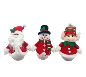 我们温暖的孩子圣诞礼物装饰糖果盒圣诞老人雪人精灵娃娃塑料精灵糖果罐
