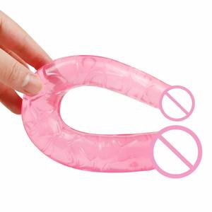 Boîte personnalisée gratuite-jouets érotiques gode en caoutchouc réaliste vibrant gode noir à double tête avec usine chinoise à bas prix - Product Image 4