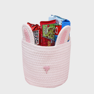 Cotton Rope Laundry Basket Woven Storage <strong>Small</strong> Cotton <strong>Hamper</strong> - Product Image 4