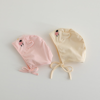 Adorable bonnet turban pour bébé avec oreilles de chat, en coton, bonnet bébé, dessin animé, couleur unie, bandeau pour nouveau-né, pour un usage quotidien