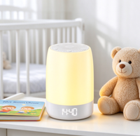 Jam Alarm Lampu Tidur Anak, 32 Suara White Noise, Lampu RGB yang Dapat Diredupkan & Speaker untuk Kamar Tidur Anak Laki-laki dan Perempuan