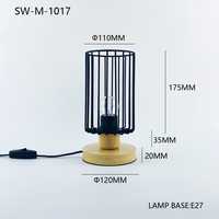Lámpara de Mesa LED Moderna Nórdica Minimalista de Metal Creativa con Forma de Jaula para Decoración de Dormitorio