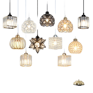 Lámparas Colgantes de Cristal con Acabado Dorado, E27 LED, Forma Redonda Pequeña para Sala de Estar, Fuente de Luz Blanca Cálida de 2700K - Product Image 1