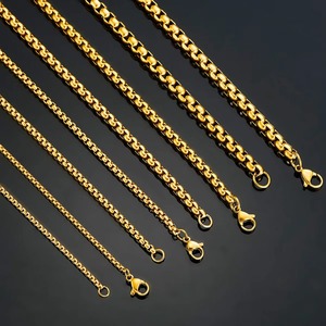 1 pièce, chaîne en acier inoxydable de couleur or, épaisseur 2 mm/3 mm/4 mm/5 mm, collier classique à maillons pour homme et femme - Product Image 3