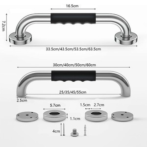 Barras de apoyo de acero inoxidable JYJ 304 con agarre de silicona para baño, inodoro y bañera. - Product Image 2