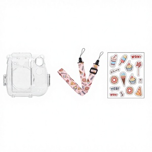 Étui de protection pour appareil photo en gros, ensemble personnalisé de trois pièces pour appareil photo Fuji <span class=keywords><strong>Instax</strong></span> <span class=keywords><strong>Mini</strong></span> 7, comprend un étui, une sangle + un autocollant en corde + une coque d'appareil photo - Product Image 1