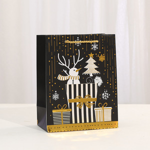 Sac <span class=keywords><strong>cadeau</strong></span> de Noël blanc en papier kraft brun, sac fourre-tout créatif à motif de dessin animé pour supermarché, courses, plats à emporter et usage agricole - Product Image 4