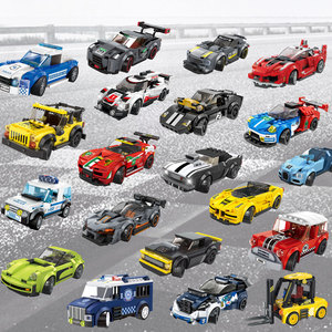 2870-2891 bloc voiture série créative MOC Supercar voiture de sport chariot élévateur bus <span class=keywords><strong>ville</strong></span> rue scène décoration bloc de construction jouet - Product Image 1