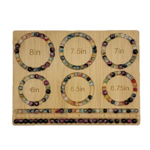 Bandeja de exhibición de joyas de bambú con cuentas, tamaño 6.5in, 7in, 7.5in, 6.75in, con regla para diseño de pulseras, suministros de manualidades DIY - Product Image 2