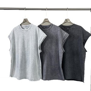 Hot Sale 100% Cotton Tank Top High Quality Summer Training Breathable Knitted Weave Top for Summer Sports - Product Image 2