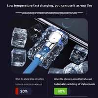 Câble de charge rapide Micro-USB rotatif à 180° 120W 3A pour téléphones mobiles Android avec conducteur en cuivre composite