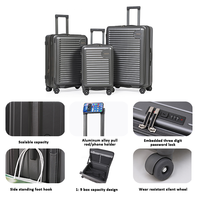 Ensemble de valises rigides personnalisées unisexes en polycarbonate, valise de voyage à ouverture frontale avec roulettes pivotantes