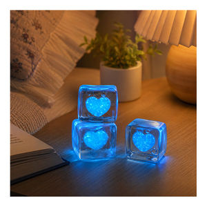 Bulk Light Up Heart Cube Squishy Toy TPR Squeeze Ball Decompression <b>Fidget</b> Sensory Party Prize Retail <b>Pack</b> Wholesale - Product Image 4