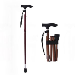 Gao Bokangda – bâton de marche pliable réglable en alliage d'aluminium pour personnes âgées, bâton de trekking, rouge vin, orange, argent, ambre - Product Image 1