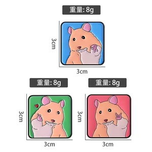 Mignon animal de compagnie petit <span class=keywords><strong>Hamster</strong></span> Selfie broche broche souris geste grosse pousse émail pour Badge UV impression coulée - Product Image 5