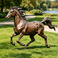 Sculpture de cheval en bronze moulé, statue de cheval au galop, figurine d'animal en métal, taille et couleur personnalisées, décoration pour la maison, le bureau ou le jardin