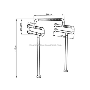 Barres d'appui pour <span class=keywords><strong>salle</strong></span> <span class=keywords><strong>de</strong></span> <span class=keywords><strong>bain</strong></span> ZS Care pour personnes âgées, en acier inoxydable, nylon antidérapant, réglables, installation personnalisée, garantie 1 an - Product Image 6