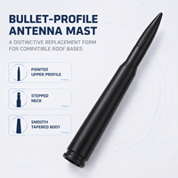 Universal Car Antenna Kit One Car Antenna Mast Kit, Multiple Thread Options Black Bullet Profile for Replacement Work