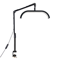 Rolling Wheels Salon de beauté Spa soins de la peau chevet 3 en 1 supports demi-lune lampadaire lune lampe de table de bureau avec support pour téléphone