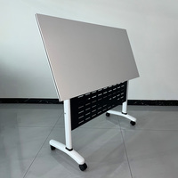 Table de conférence en bois blanc de haute qualité pour salles de réunion Design moderne pliable et mobile avec roues mobilier de bureau