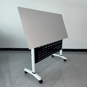 Mesa <span class=keywords><strong>de</strong></span> conferencias <span class=keywords><strong>de</strong></span> madera blanca <span class=keywords><strong>de</strong></span> alta calidad para salas <span class=keywords><strong>de</strong></span> reuniones Diseño moderno Plegable y móvil con ruedas <span class=keywords><strong>Muebles</strong></span> <span class=keywords><strong>de</strong></span> oficina - Product Image 4