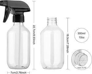Flacon pulvérisateur rond Boston en PET coloré sans BPA, rechargeable, 350 ml et 500 ml, avec pompe à gâchette pour sérum et lotion cosmétique - Product Image 2