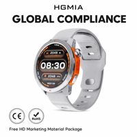 Reloj Inteligente MG03 con GPS, Pantalla AMOLED de 1.43 Pulgadas, Llamadas por Bluetooth, Monitor de Ritmo Cardíaco, Resistente al Agua 3ATM, Brújula, Calendario, para Deportes, Reloj para Hombre