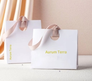 Bolsa de Papel Blanca de Lujo para Compras con Asa de Cinta para Empaque de Ropa, Manualidades, Piel, Bolsa de Regalo Versátil - Product Image 3