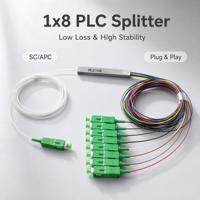 Répartiteur optique PLC SC 1x8, Répartiteur optique monomode SC 0,9 mm G657A1 PLC