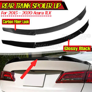 Alerón Trasero de Plástico ABS para la Tapa del Maletero del Acura TLX 2015-2020, Estilo V, Negro Brillante/Fibra de Carbono Real - Product Image 1
