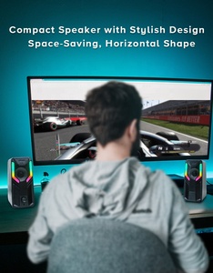 RGB Light Portable 3.5mm or USB <strong>Speaker</strong> Sound <strong>Computer</strong> <strong>Speaker</strong> for Gaming Music Video <strong>Speaker</strong> - Product Image 6