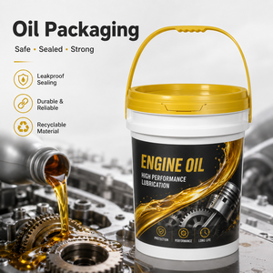 Wholesale Heavy-Duty Plastic Bucket with Lid Custom Logo 5 Gallon Bucket Clear White Plastic Pail for Paint <strong>Engine</strong> Oil Packaging - Product Image 6