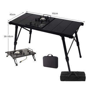 Mesa de Barbacoa Coreana Portátil para Exteriores, Mesa de Aluminio para Acampar, Ajustable en Altura, Mesa Plegable IGT para Barbacoa y Picnic - Product Image 3