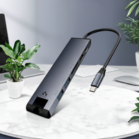 Expédition rapide, Hub USB C 7 en 1 avec RJ45 LAN Gigabit Ethernet, 4K HDMI, SD TF pour ordinateurs portables professionnels, périphériques informatiques, station d'accueil