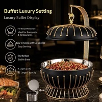TAIDING Luxuriöser Chafing Dish im Europäischen Stil aus Rostfreiem Stahl, Goldfarben, Rostbeständig, für Hotel und Restaurant, Wärmebehälter