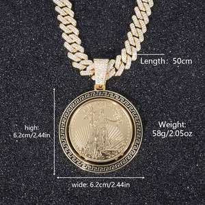 สินค้าขายดี! เครื่องประดับฮิปฮอปผู้ชาย จี้รูปคทาสุดเทรนดี้ หมุนได้ ประดับเพชรซิคอน ดีไซน์โดดเด่นมีสไตล์ - Product Image 2