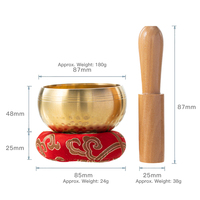 Professional High Intensity 7 Chakra Copper & Brass Antique Finish 3inch Tibetan Singing Bowl for Sound Bath Healing