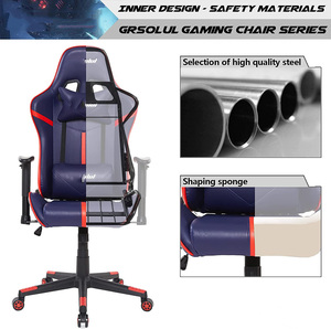 Bleu haute qualité hommes ergonomique PC <span class=keywords><strong>Gamer</strong></span> ascenseur chaises hauteur réglable <span class=keywords><strong>pas</strong></span> <span class=keywords><strong>cher</strong></span> Tech ordinateur sièges inclinables pour <span class=keywords><strong>bureau</strong></span> à domicile - Product Image 2